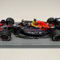 Oracle Red Bull Racing RB18 No.1 Oracle Red Bull Racing - Winner Miami GP 2022 - Max Verstappen. With Acrylic Cover - 1:18 Scale Resin Model Car