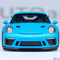 PORSCHE 911 (991.2) GT3 RS WEISSACH PACKAGE - RIVIERA BLUE - 1:18 SCALE MODEL - AUTOart