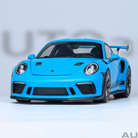 PORSCHE 911 (991.2) GT3 RS WEISSACH PACKAGE - RIVIERA BLUE - 1:18 SCALE MODEL - AUTOart