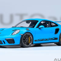 PORSCHE 911 (991.2) GT3 RS WEISSACH PACKAGE - RIVIERA BLUE - 1:18 SCALE MODEL - AUTOart