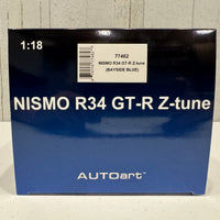 NISSAN SKYLINE R34 GT-R Z-TUNE NISMO (BAYSIDE BLUE) - 1:18 SCALE MODEL - AUTOART