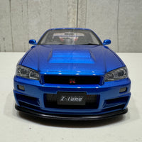 NISSAN SKYLINE R34 GT-R Z-TUNE NISMO (BAYSIDE BLUE) - 1:18 SCALE MODEL - AUTOART