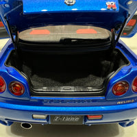 NISSAN SKYLINE R34 GT-R Z-TUNE NISMO (BAYSIDE BLUE) - 1:18 SCALE MODEL - AUTOART