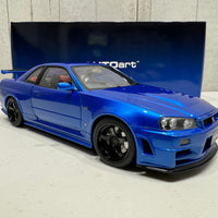 NISSAN SKYLINE R34 GT-R Z-TUNE NISMO (BAYSIDE BLUE) - 1:18 SCALE MODEL - AUTOART