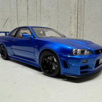 NISSAN SKYLINE R34 GT-R Z-TUNE NISMO (BAYSIDE BLUE) - 1:18 SCALE MODEL - AUTOART