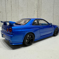 NISSAN SKYLINE R34 GT-R Z-TUNE NISMO (BAYSIDE BLUE) - 1:18 SCALE MODEL - AUTOART