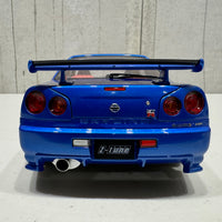 NISSAN SKYLINE R34 GT-R Z-TUNE NISMO (BAYSIDE BLUE) - 1:18 SCALE MODEL - AUTOART
