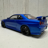 NISSAN SKYLINE R34 GT-R Z-TUNE NISMO (BAYSIDE BLUE) - 1:18 SCALE MODEL - AUTOART
