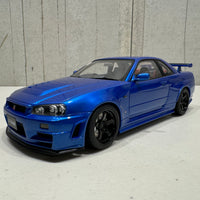 NISSAN SKYLINE R34 GT-R Z-TUNE NISMO (BAYSIDE BLUE) - 1:18 SCALE MODEL - AUTOART