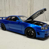 NISSAN SKYLINE R34 GT-R Z-TUNE NISMO (BAYSIDE BLUE) - 1:18 SCALE MODEL - AUTOART