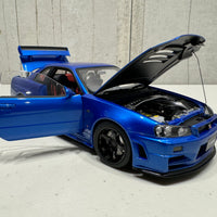 NISSAN SKYLINE R34 GT-R Z-TUNE NISMO (BAYSIDE BLUE) - 1:18 SCALE MODEL - AUTOART