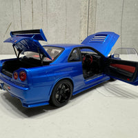 NISSAN SKYLINE R34 GT-R Z-TUNE NISMO (BAYSIDE BLUE) - 1:18 SCALE MODEL - AUTOART