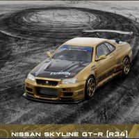Top Secret Nissan Skyline GT-R (R34) Gold - 1:64 Scale Diecast Model