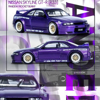 Nissan Skyline GT-R (R33) “Pandem Rocket Bunny” Purple – 1:64 Scale Diecast Model
