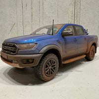 Ford Ranger Raptor - Velocity Blue - Dirty Version With Dog - 1:18 Scale Resin Model - AUTHENTIC COLLECTABLES