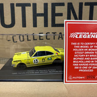 1968 HARDIE-FERODO 500 WINNER - McPHEE - HULHOLLAND - HOLDEN HK MONARO GTS327 - 1:43 SCALE DIECAST MODEL - AUTOart