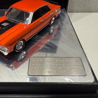 FORD FALCON XY GTHO TWIN SET: 1971 BATHURST WINNER - VERMILLION FIRE ROAD CAR - 1:43 SCALE DIECAST TWIN SET