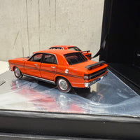FORD FALCON XY GTHO TWIN SET: 1971 BATHURST WINNER - VERMILLION FIRE ROAD CAR - 1:43 SCALE DIECAST TWIN SET