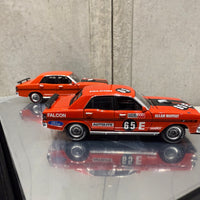 FORD FALCON XY GTHO TWIN SET: 1971 BATHURST WINNER - VERMILLION FIRE ROAD CAR - 1:43 SCALE DIECAST TWIN SET