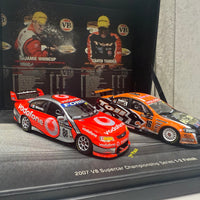 2007 V8 SUPERCAR CHAMPIONSHIP SERIES 1-2 FINISH - 1:43 SCALE DIECAST MODEL TWIN SET
