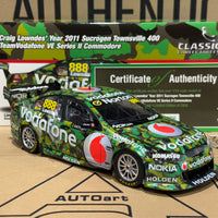 CRAIG LOWNDES' YEAR 2011 SUCROGEN TOWNSVILLE 400 TEAMVODAFONE VE SERIES II COMMODORE - 1:18 SCALE DIECAST MODEL