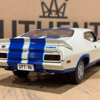 Ford XC Falcon Cobra Option 96 - White w/Blue Stripes - 1:18 Scale Diecast Model