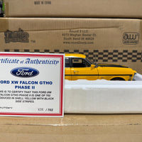FORD XW FALCON GTHO PHASE 2 - YELLOW W/BLACK STRIPES - 1:18 SCALE DIECAST MODEL - BIANTE/AUTOART