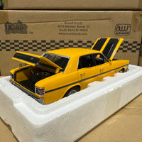 FORD XW FALCON GTHO PHASE 2 - YELLOW W/BLACK STRIPES - 1:18 SCALE DIECAST MODEL - BIANTE/AUTOART