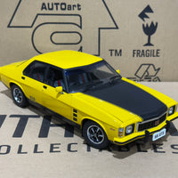 HOLDEN HX MONARO GTS SEDAN ABSINTH YELLOW - 1:18 SCALE DIECAST MODEL