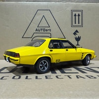 HOLDEN HX MONARO GTS SEDAN ABSINTH YELLOW - 1:18 SCALE DIECAST MODEL