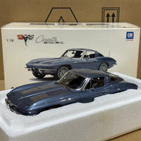 1963 CHEVROLET CORVETTE COUPE - SILVER BLUE - 1:18 SCALE DIECAST MODEL - AUTOART