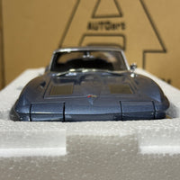 1963 CHEVROLET CORVETTE COUPE - SILVER BLUE - 1:18 SCALE DIECAST MODEL - AUTOART