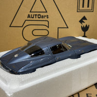 1963 CHEVROLET CORVETTE COUPE - SILVER BLUE - 1:18 SCALE DIECAST MODEL - AUTOART