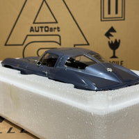 1963 CHEVROLET CORVETTE COUPE - SILVER BLUE - 1:18 SCALE DIECAST MODEL - AUTOART