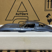 1963 CHEVROLET CORVETTE COUPE - SILVER BLUE - 1:18 SCALE DIECAST MODEL - AUTOART