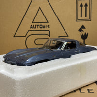 1963 CHEVROLET CORVETTE COUPE - SILVER BLUE - 1:18 SCALE DIECAST MODEL - AUTOART