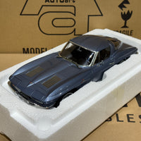 1963 CHEVROLET CORVETTE COUPE - SILVER BLUE - 1:18 SCALE DIECAST MODEL - AUTOART