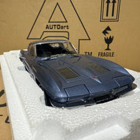 1963 CHEVROLET CORVETTE COUPE - SILVER BLUE - 1:18 SCALE DIECAST MODEL - AUTOART