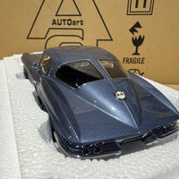 1963 CHEVROLET CORVETTE COUPE - SILVER BLUE - 1:18 SCALE DIECAST MODEL - AUTOART