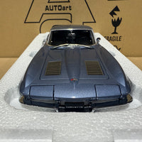1963 CHEVROLET CORVETTE COUPE - SILVER BLUE - 1:18 SCALE DIECAST MODEL - AUTOART