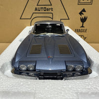 1963 CHEVROLET CORVETTE COUPE - SILVER BLUE - 1:18 SCALE DIECAST MODEL - AUTOART