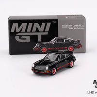 Porsche 911 Carrera RS 2.7 Black with Red Livery - 1:64 Scale Diecast - Mini GT