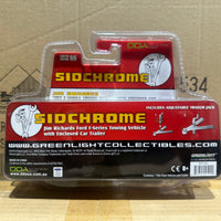 SIDCHROME - JIM RICHARDS - FORD F-SERIES TOWING VEHICE WITH ENCLOSED CAR TRAILER - 1:64 SCALE DIECAST MODELS
