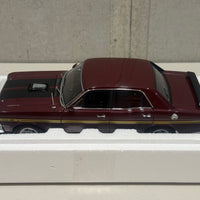 FORD XY FALCON GTHO PHASE III - VINTAGE BURGUNDY/GOLD SIDE STRIPES - 1:18 SCALE DIECAST MODEL - AUTOart