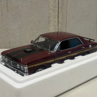 FORD XY FALCON GTHO PHASE III - VINTAGE BURGUNDY/GOLD SIDE STRIPES - 1:18 SCALE DIECAST MODEL - AUTOart