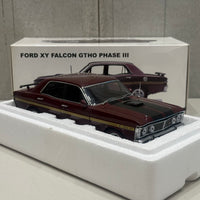 FORD XY FALCON GTHO PHASE III - VINTAGE BURGUNDY/GOLD SIDE STRIPES - 1:18 SCALE DIECAST MODEL - AUTOart