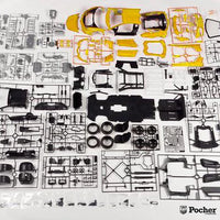 LAMBORGHINI AVENTADOR LP720-4 - GIALLO ORION (YELLOW) - 1:8 SCALE DIECAST MODEL KIT - POCHER