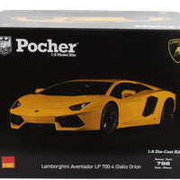 LAMBORGHINI AVENTADOR LP720-4 - GIALLO ORION (YELLOW) - 1:8 SCALE DIECAST MODEL KIT - POCHER
