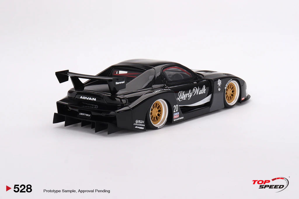 MAZDA RX-7 LB SUPER SILHOUETTE - LIBERTY WALK BLACK - 1:18 SCALE MODEL