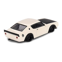NISSAN SKYLINE “KENMERI” LIBERTY WALK WHITE - 1:64 SCALE DIECAST MODEL - MINI GT